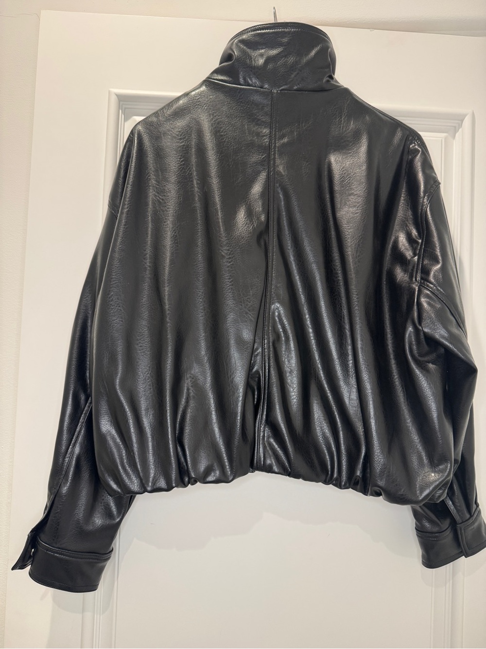Zara Faux Leather Bomber Jacket Size M - Picture 5 of 8